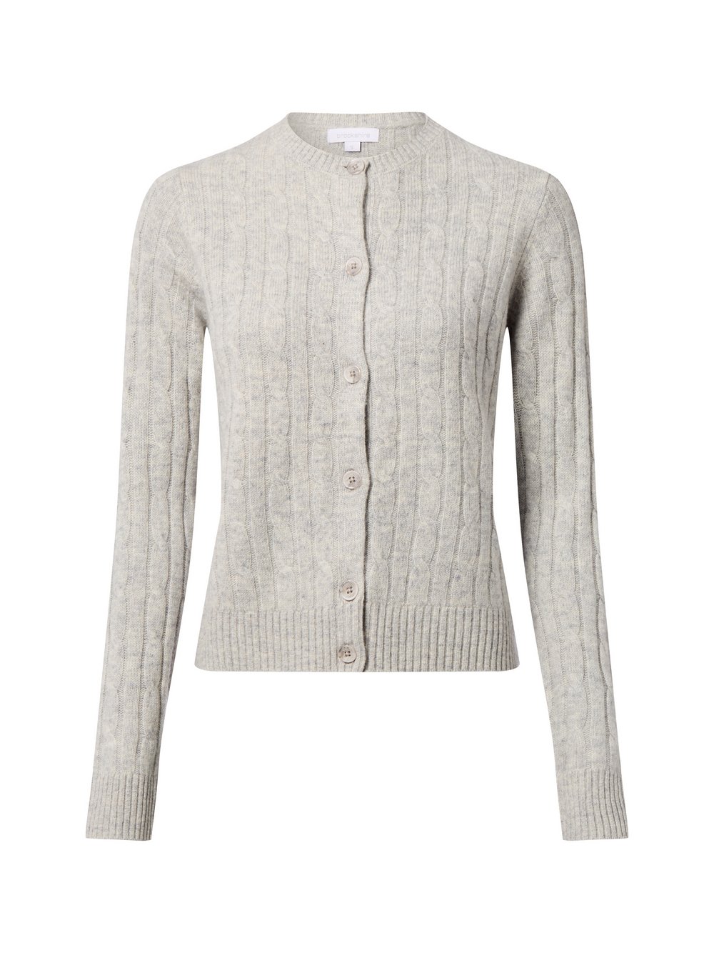 brookshire Woll-Strickjacke Damen Wolle grau meliert, M