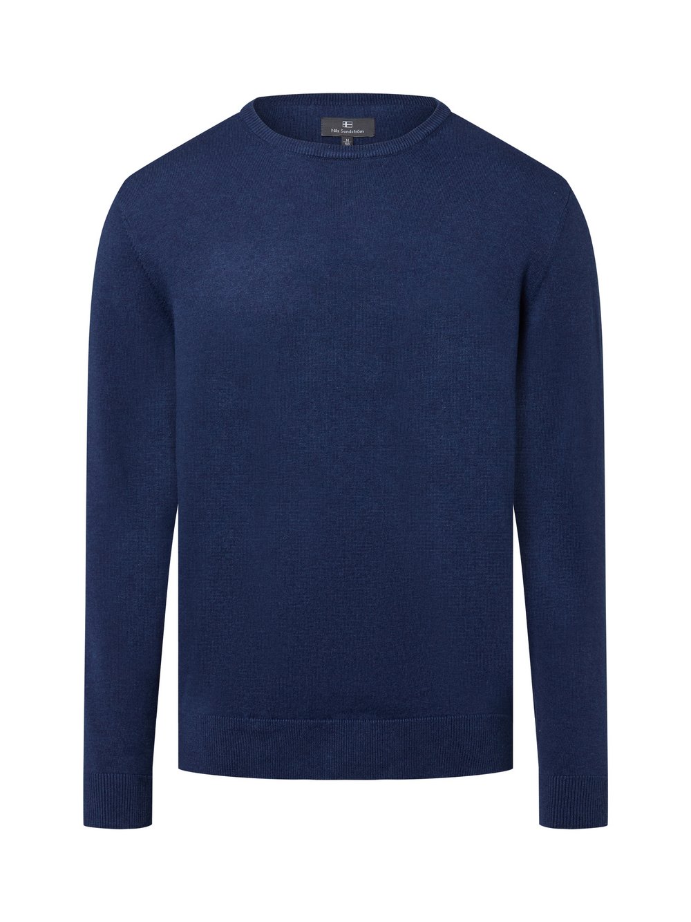 Nils Sundström Pullover Herren Baumwolle blau meliert, XL