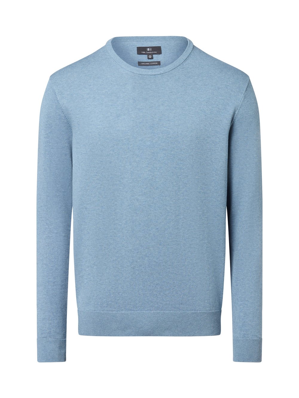 Nils Sundström Pullover Herren Baumwolle blau meliert, XL