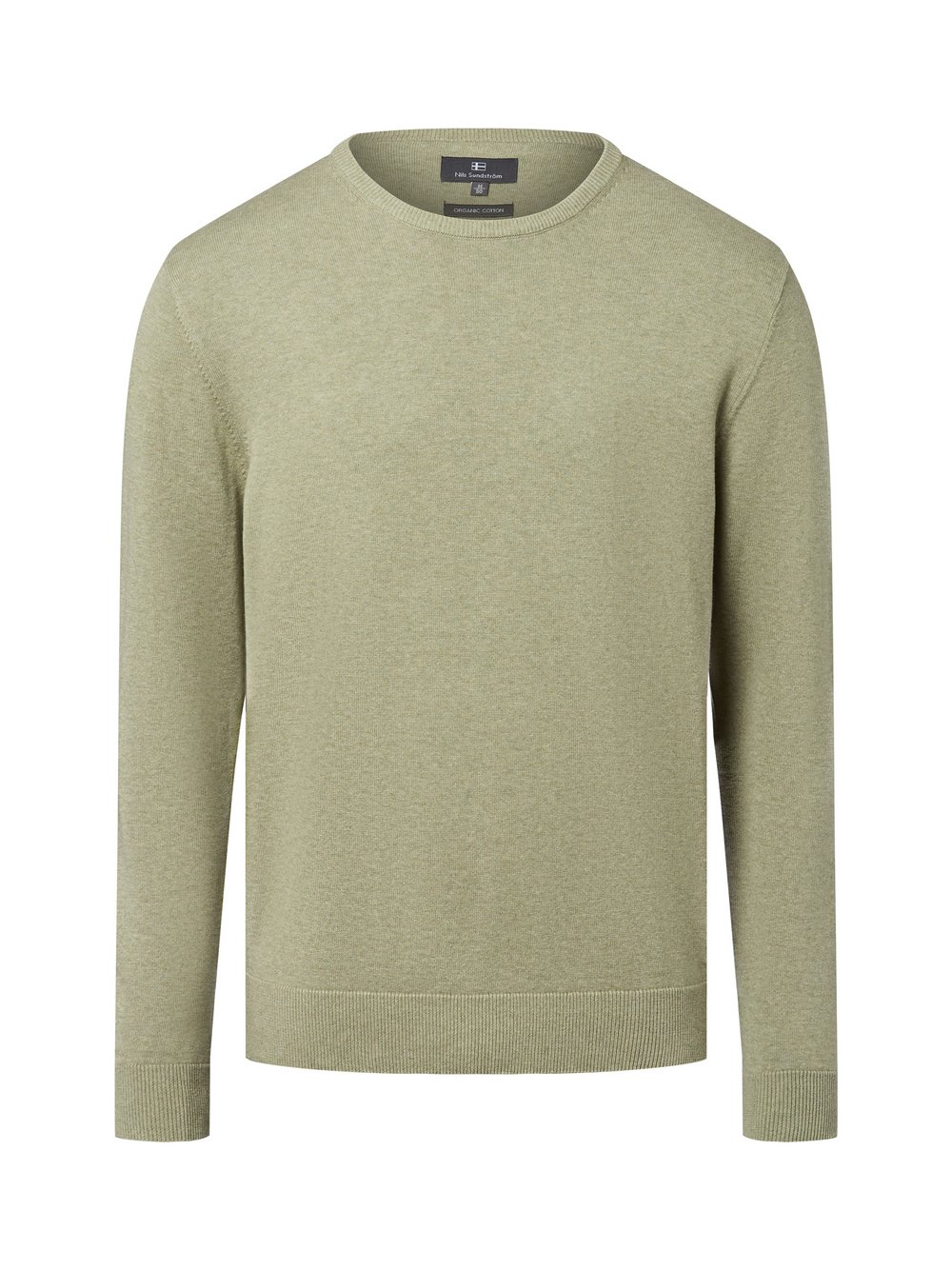 Nils Sundström Pullover Herren Baumwolle grün meliert, XL