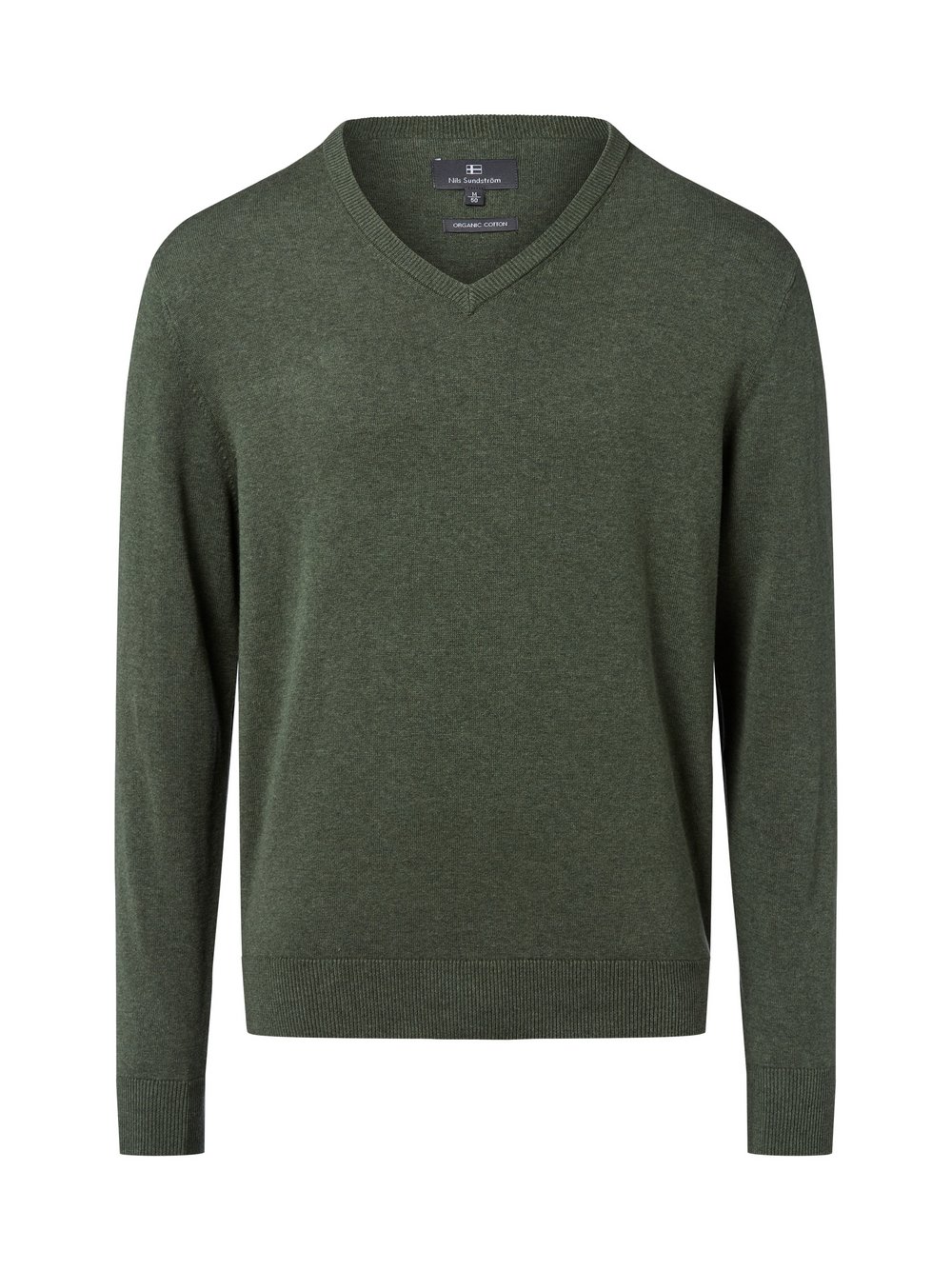 Nils Sundström Pullover Herren Baumwolle grün meliert, M