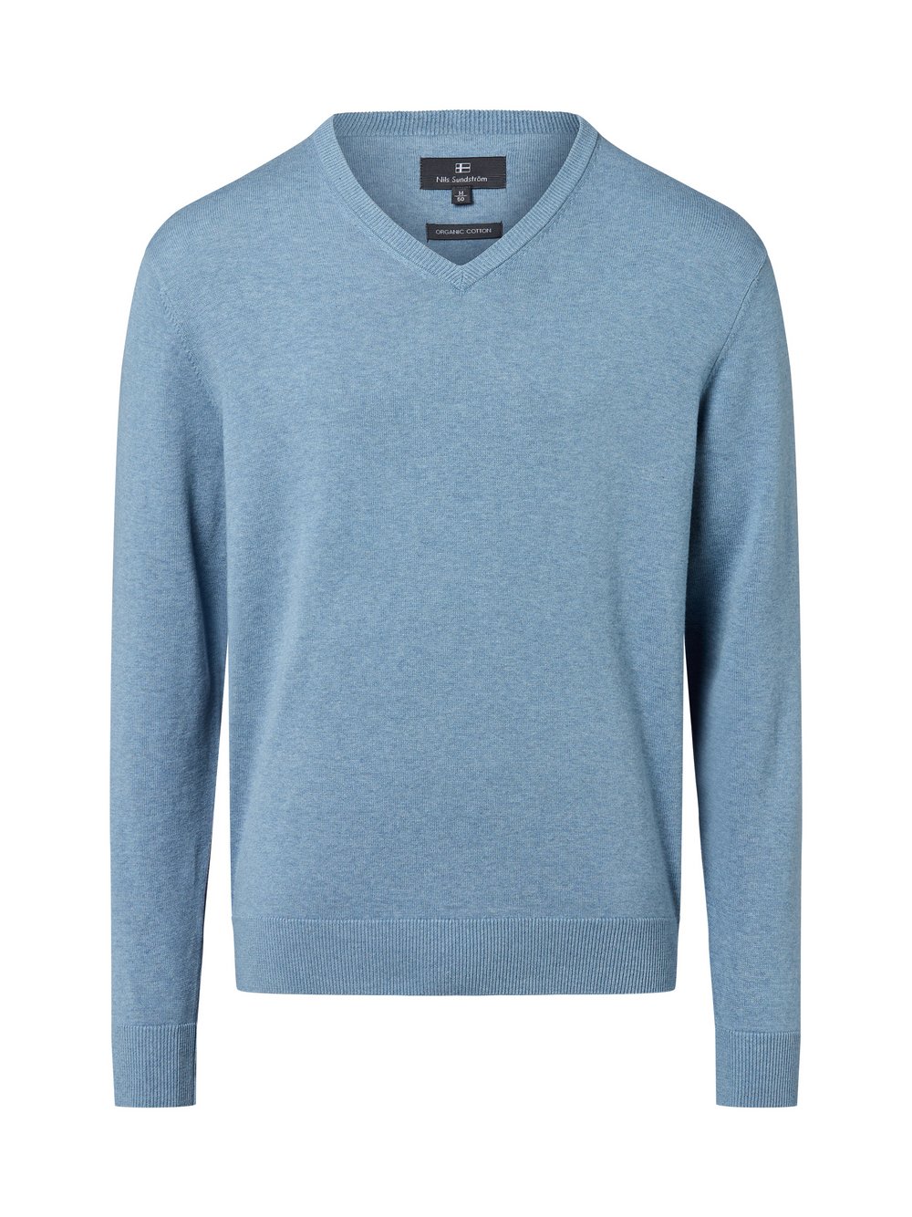 Nils Sundström Pullover Herren Baumwolle blau meliert, M