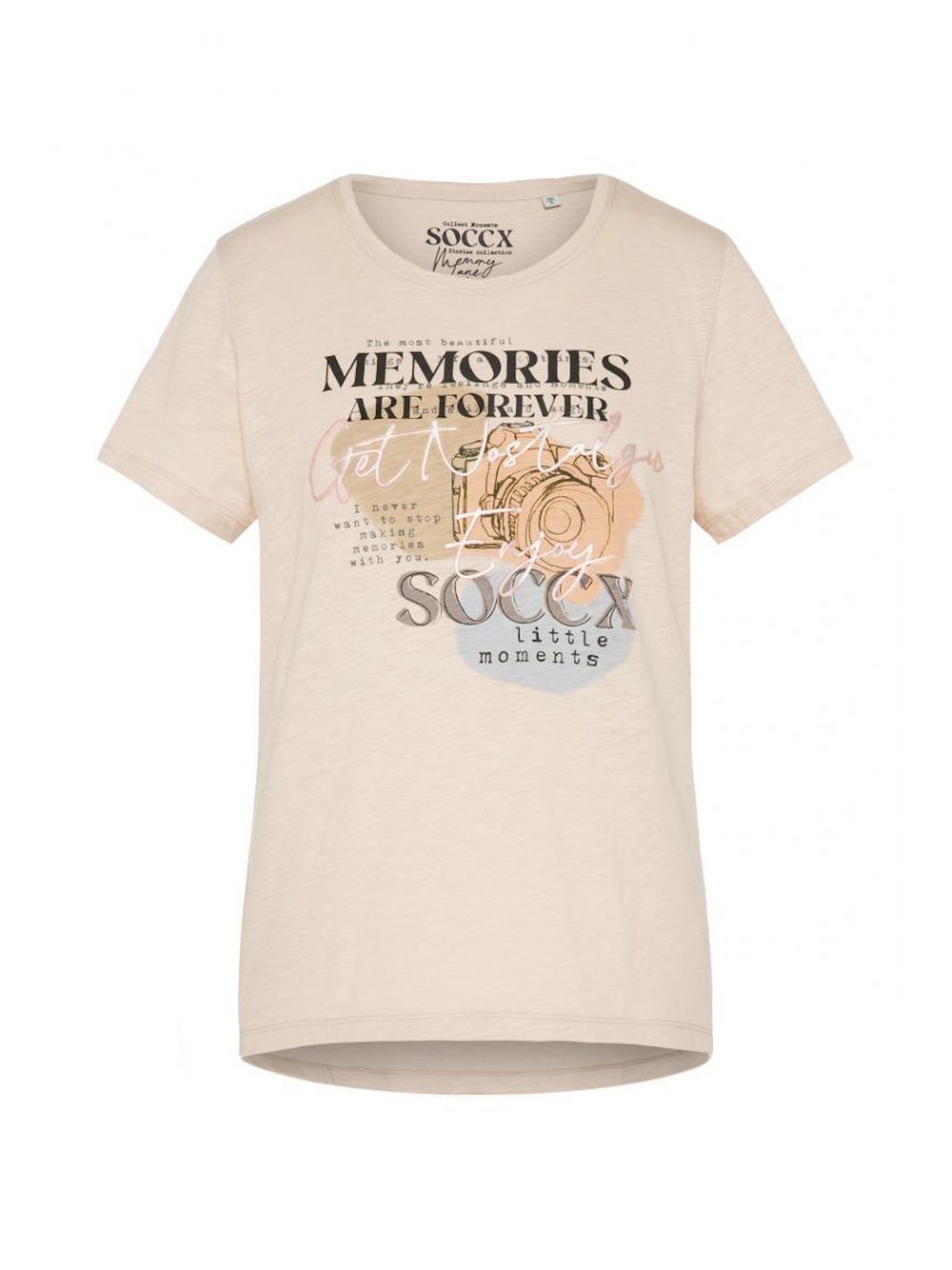 Soccx T-Shirt Damen Baumwolle beige bedruckt, XXL