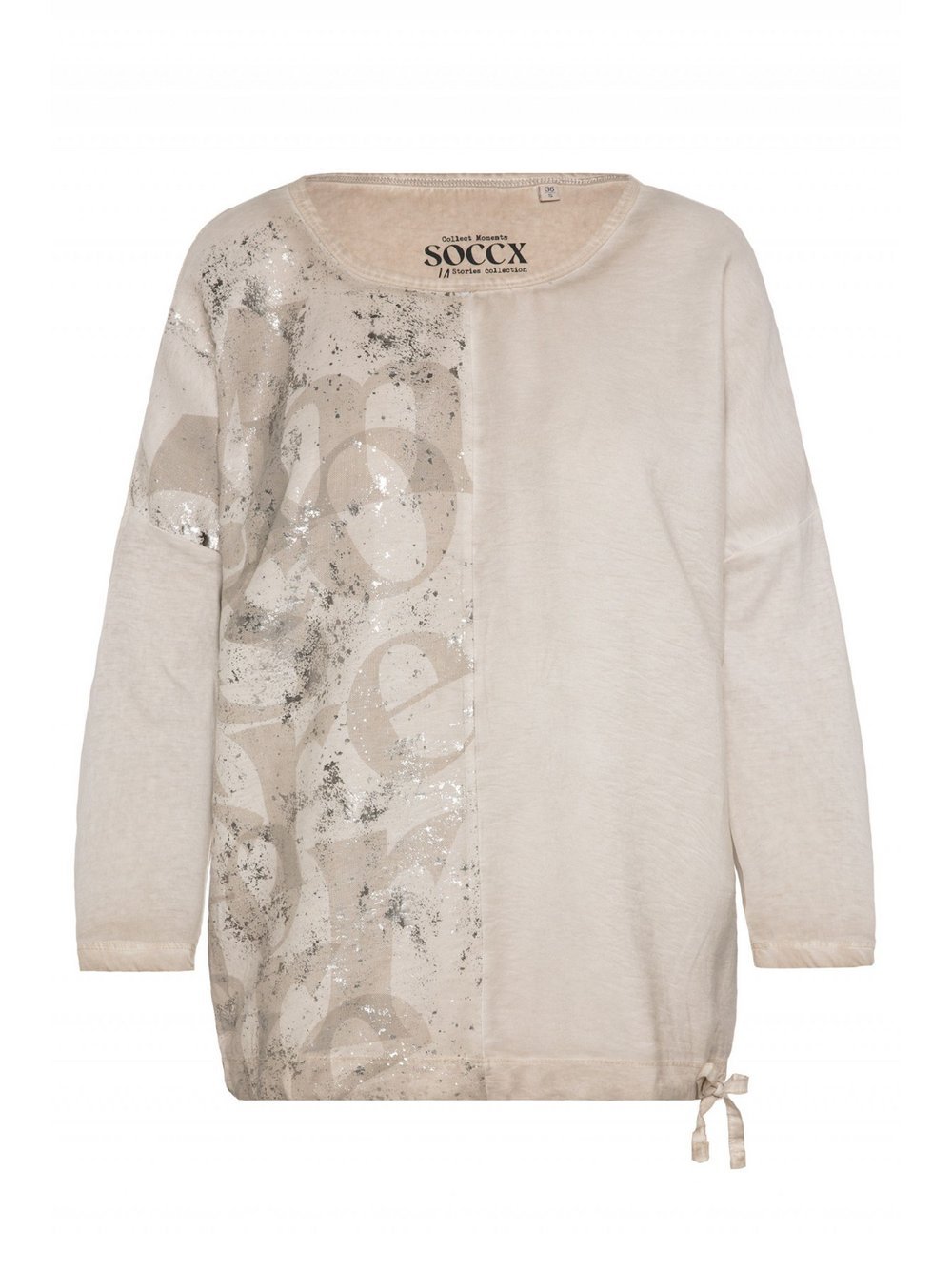 Soccx T-Shirt Damen Baumwolle beige bedruckt, S