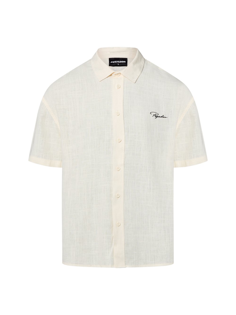 PEGADOR Freizeithemd mit Leinen-Anteil Herren Comfort Fit Viskose weiß, M