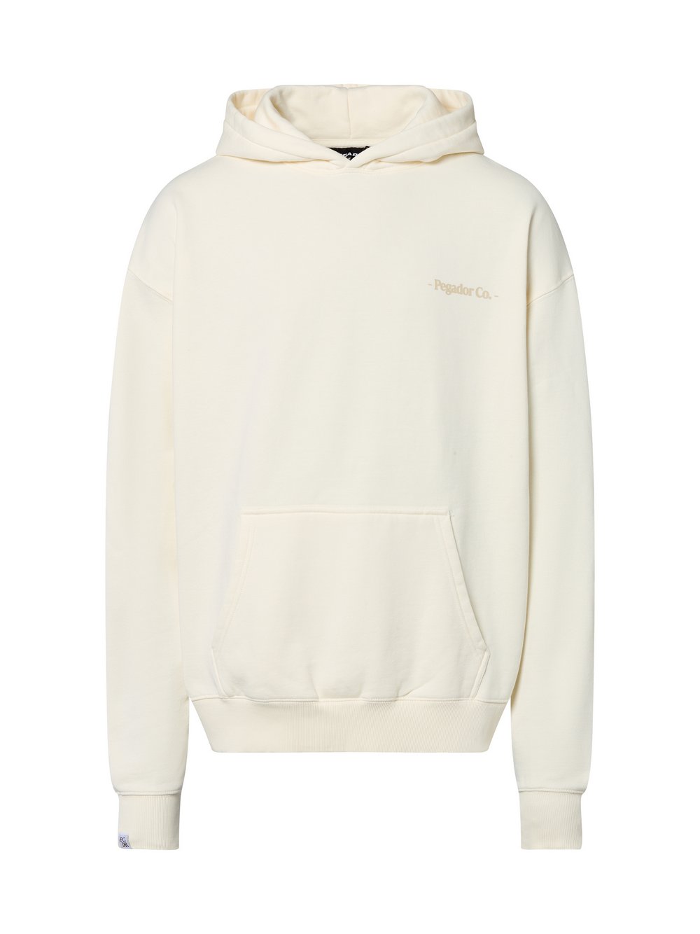 PEGADOR Kapuzenpullover Herren Baumwolle weiß bedruckt, S