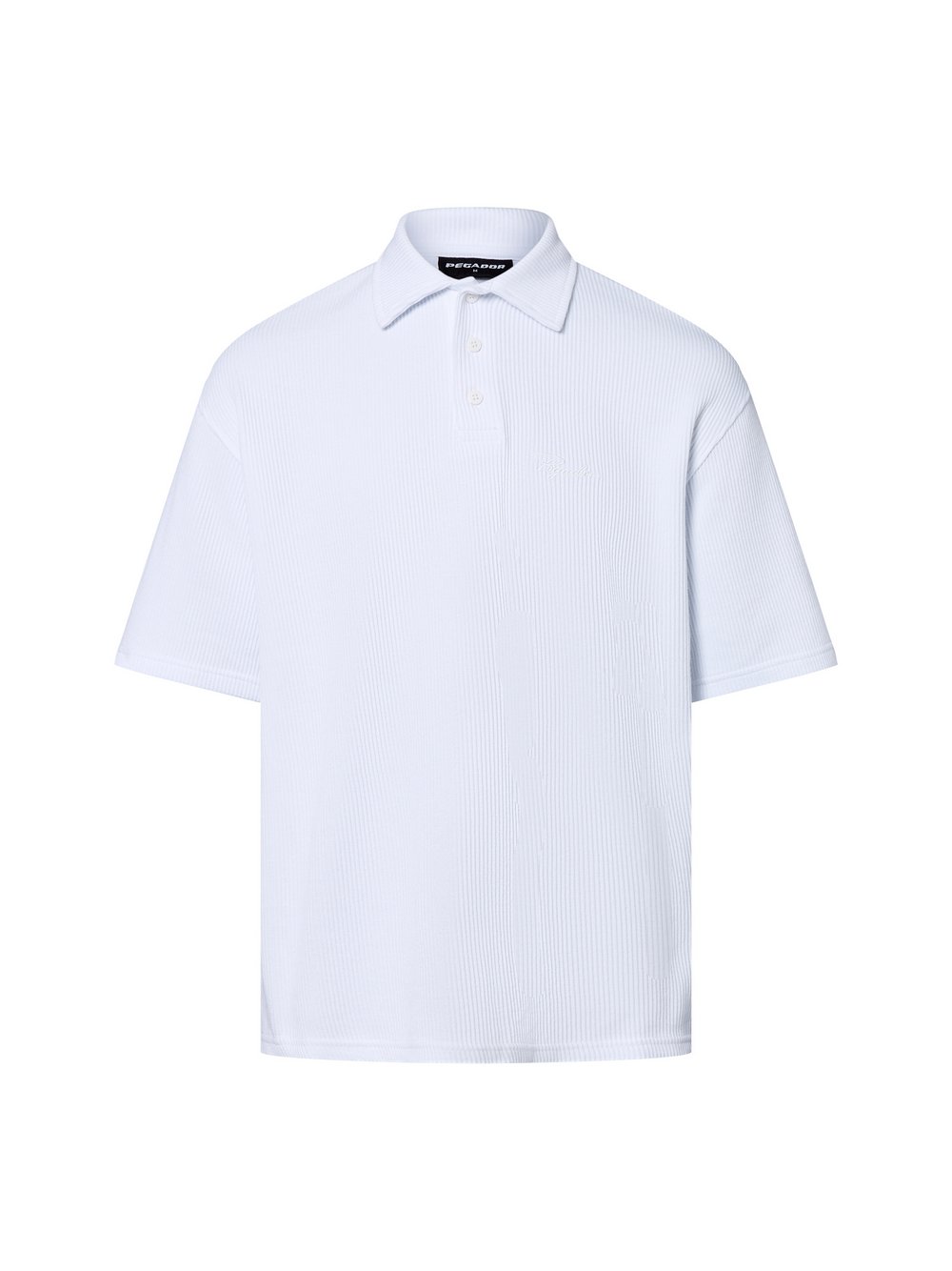 PEGADOR Strickpoloshirt Herren Baumwolle weiß, L