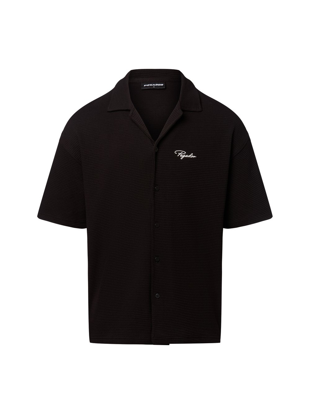 PEGADOR Hemd Herren Comfort Fit Baumwolle schwarz, S