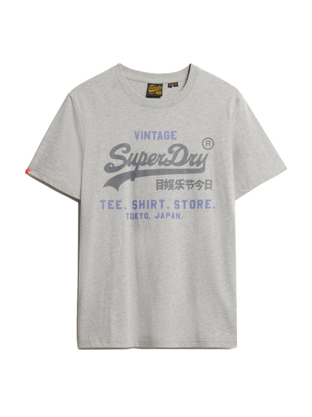 Superdry T-Shirt 1er Pack Herren Baumwolle grau gemustert, S