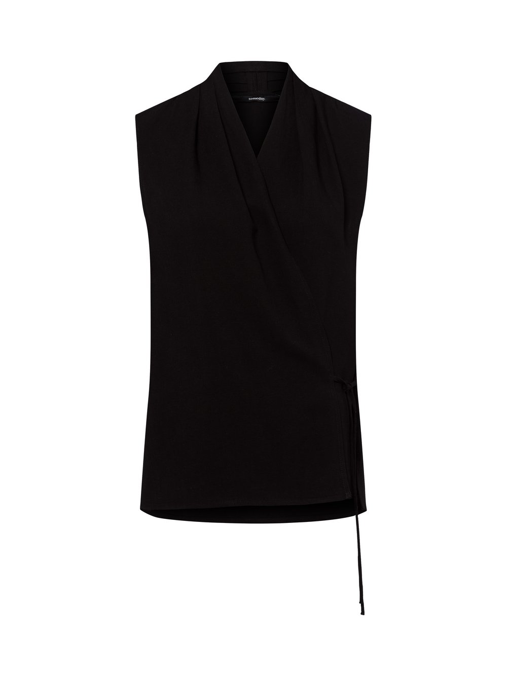 Someday Blusentop mit Leinenanteil Damen Baumwolle schwarz, 42
