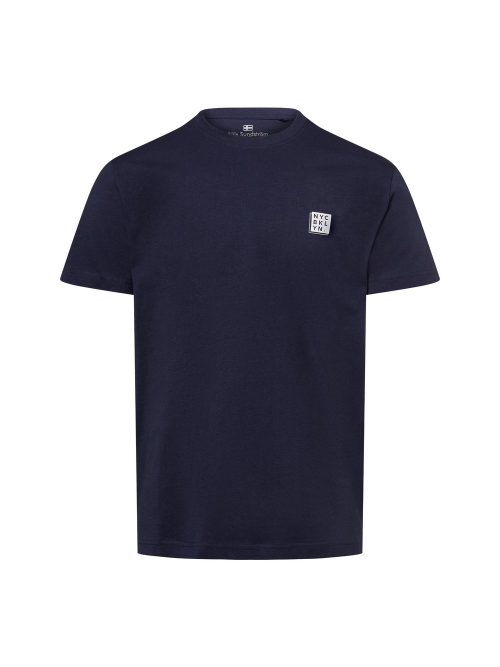 Nils Sundström T-Shirt Herren Baumwolle blau meliert, XXL