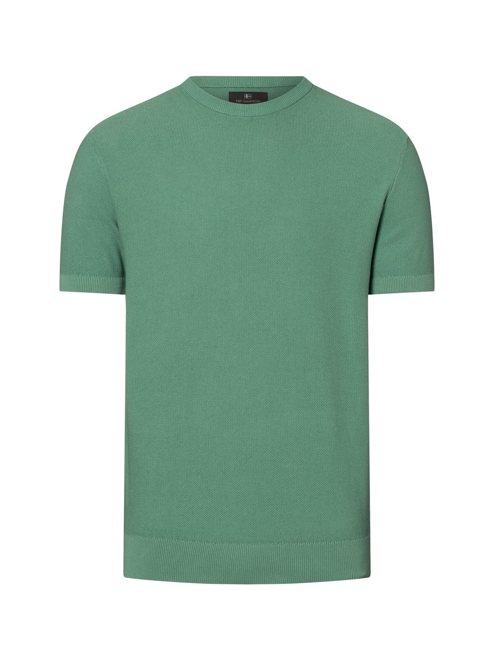 Nils Sundström T-Shirt Herren Baumwolle grün strukturiert, L