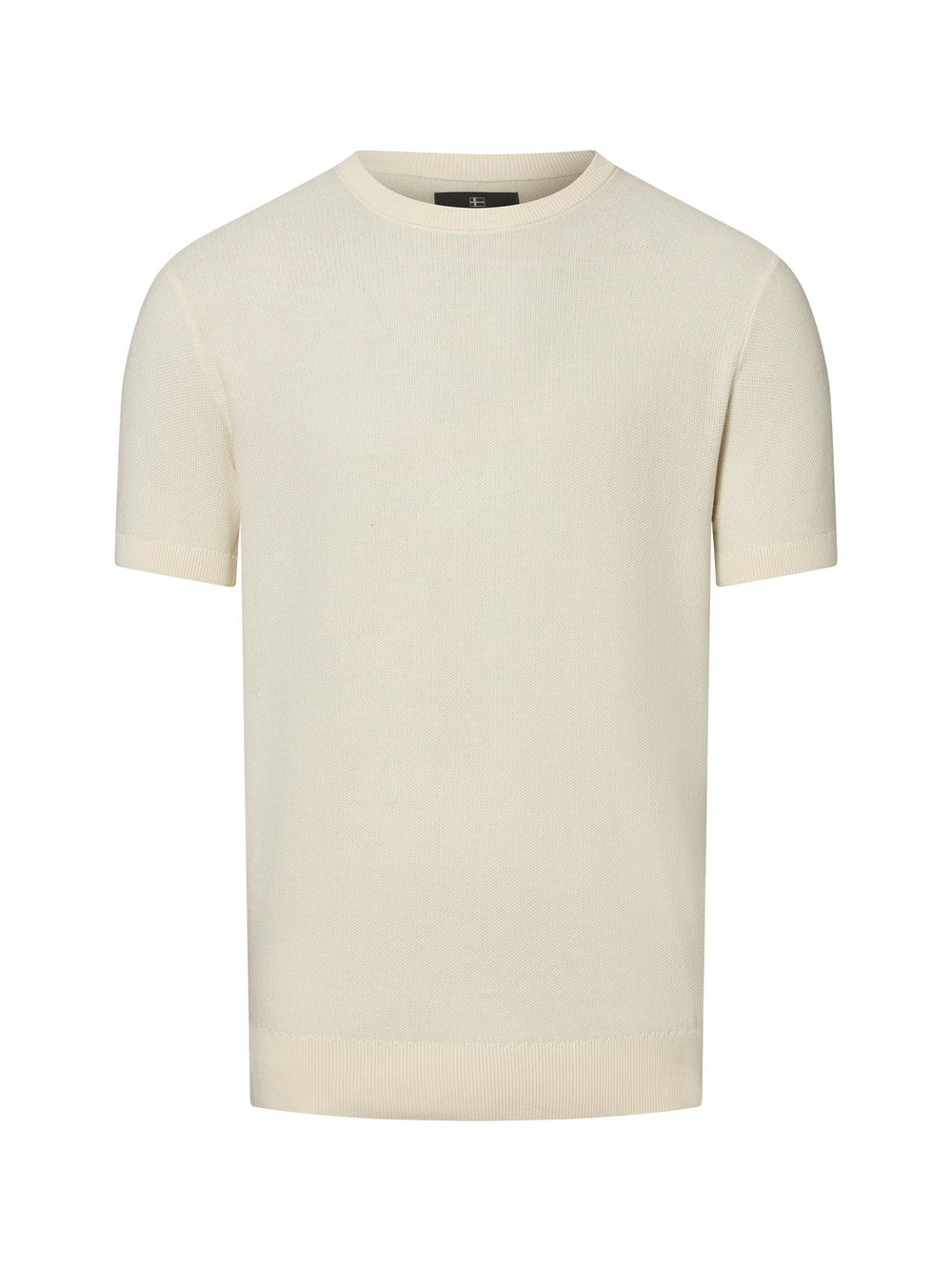 Nils Sundström T-Shirt Herren Baumwolle weiß strukturiert, L