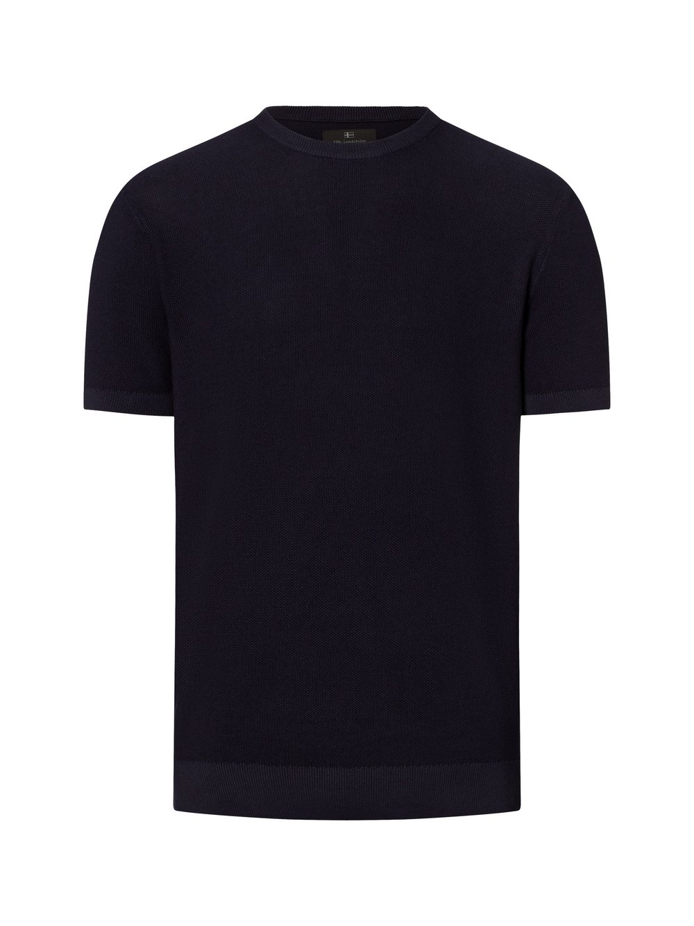 Nils Sundström T-Shirt Herren Baumwolle blau strukturiert, XL