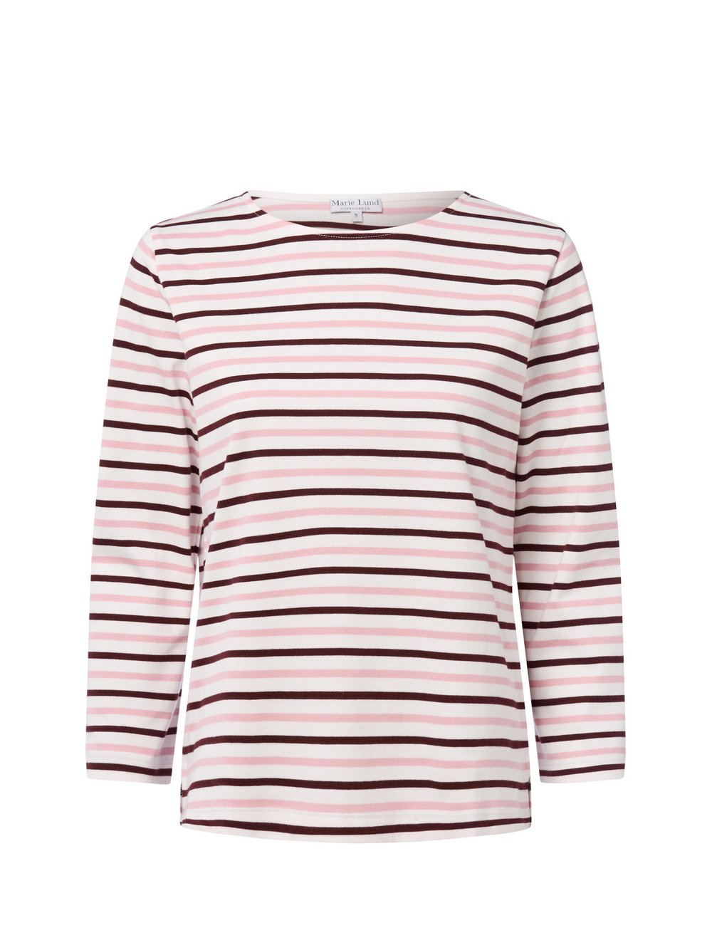 Marie Lund Langarmshirt Damen Baumwolle mehrfarbig gestreift, XS