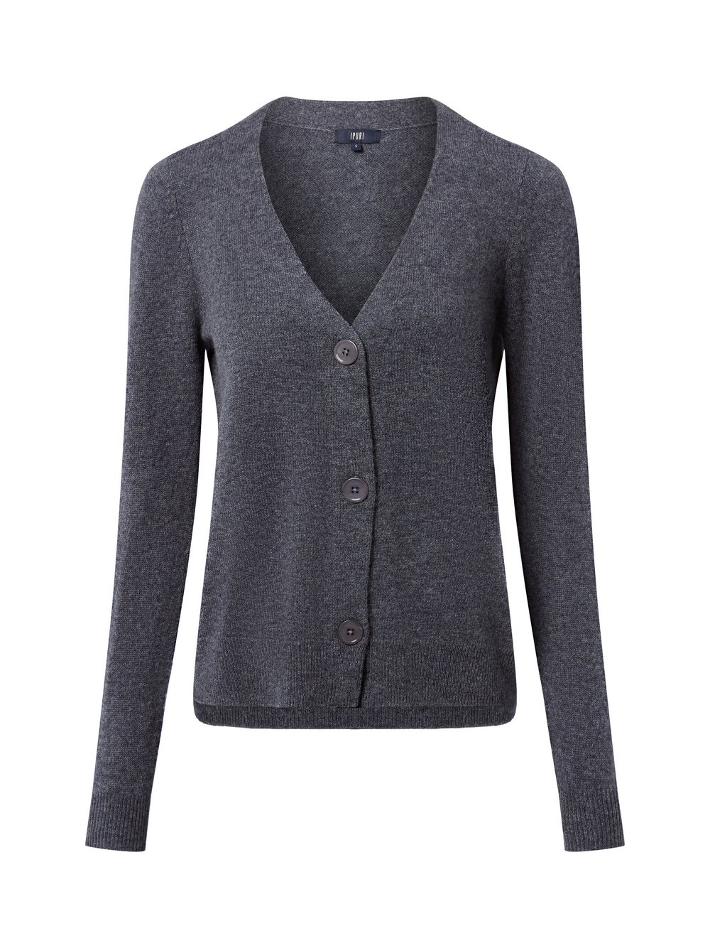 IPURI Pure Cashmere Strickjacke Damen grau meliert, M