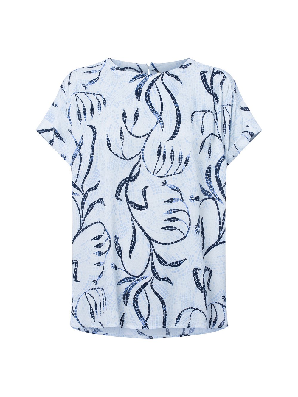 soyaconcept® Blusenshirt Damen Viskose blau gemustert, S