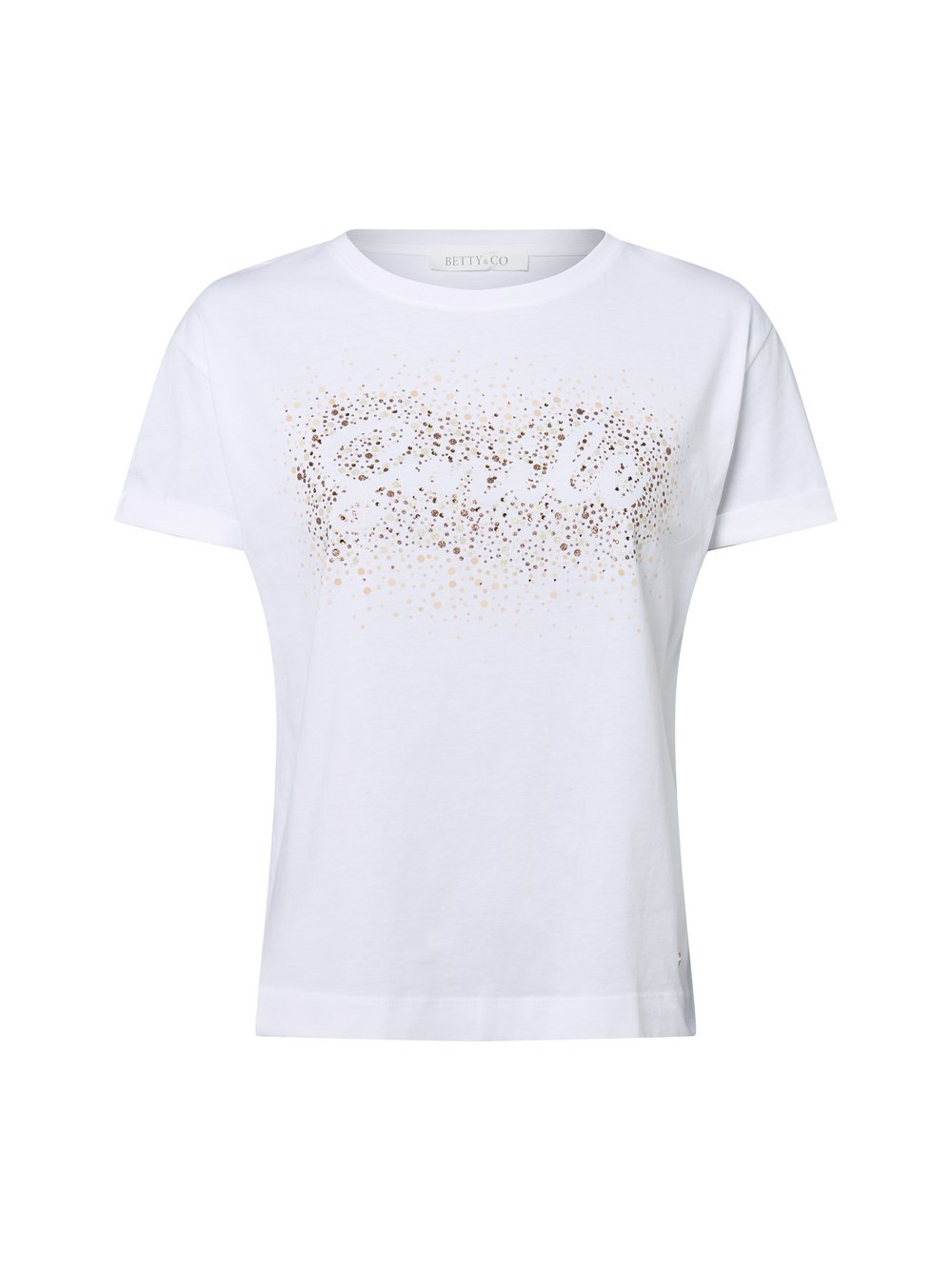 Betty & Co T-Shirt mit Glitzer Damen Baumwolle weiß bedruckt, L