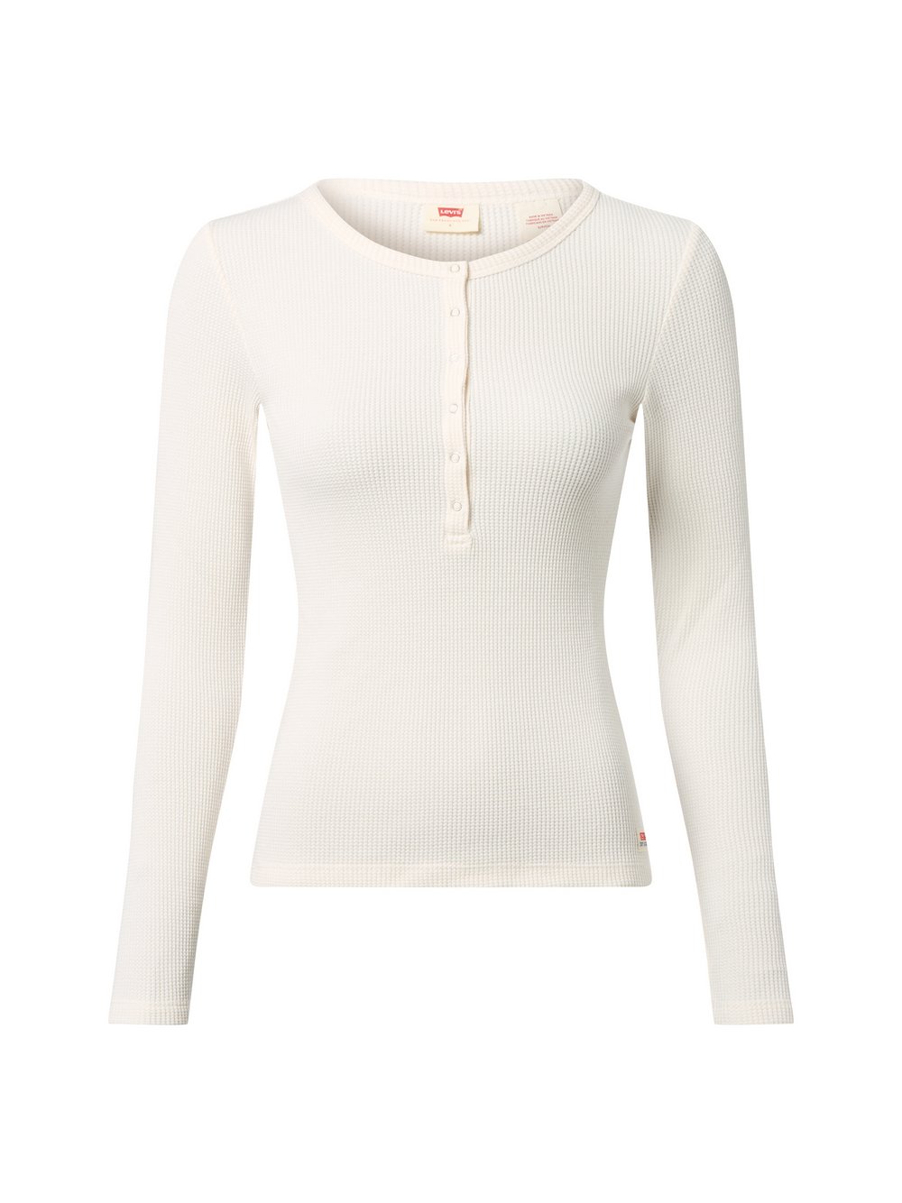Levi's Langarmshirt Damen Baumwolle weiß strukturiert, L