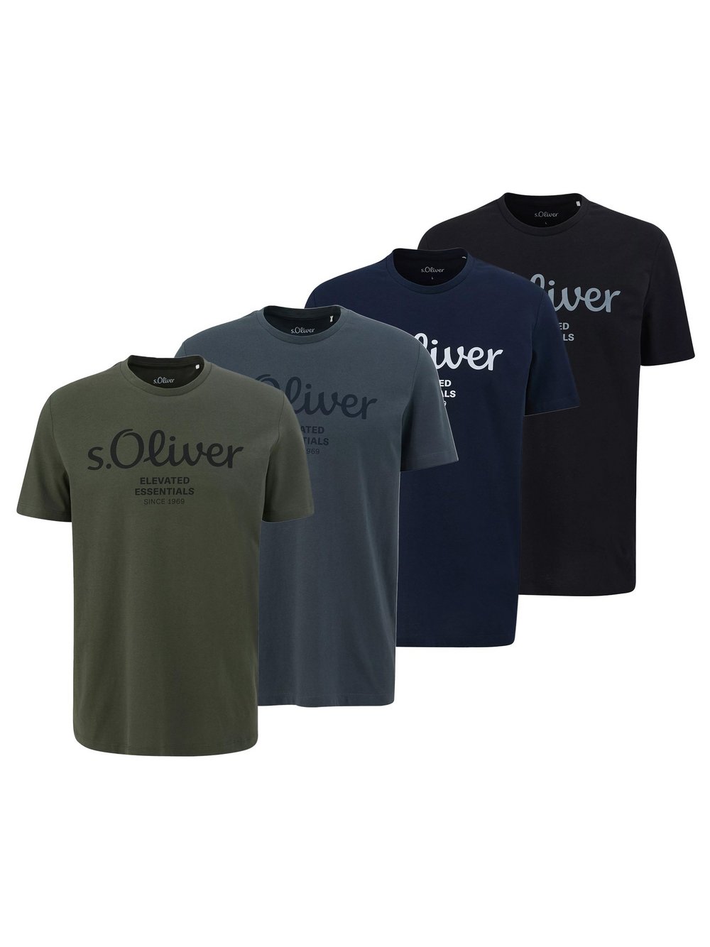 s.Oliver T-Shirt 4er Pack Herren Baumwolle grün, XL