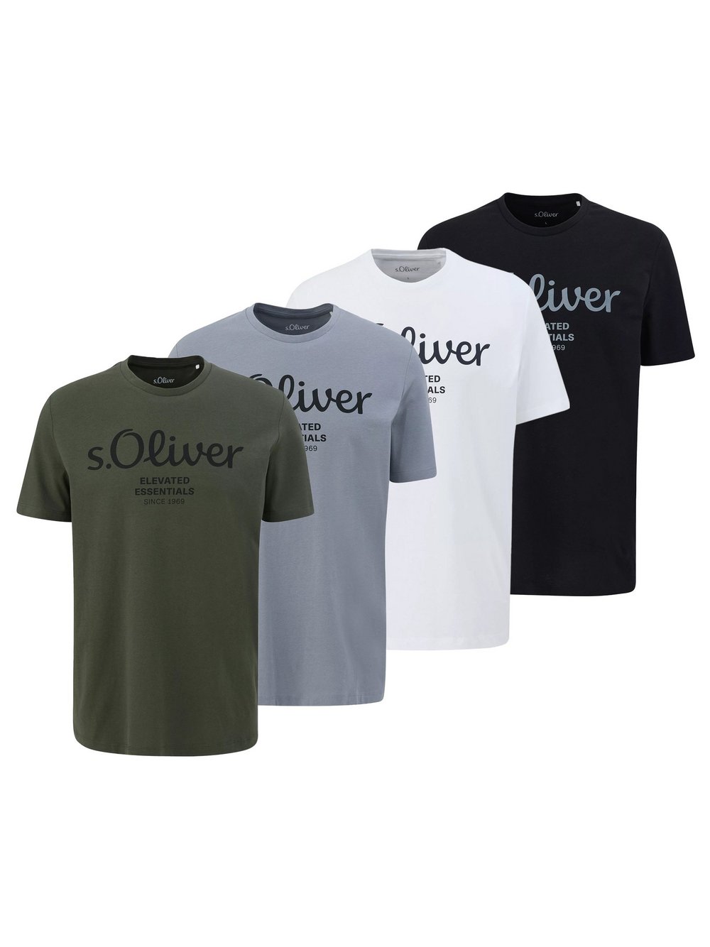 s.Oliver T-Shirt 4er Pack Herren Baumwolle weiß, L