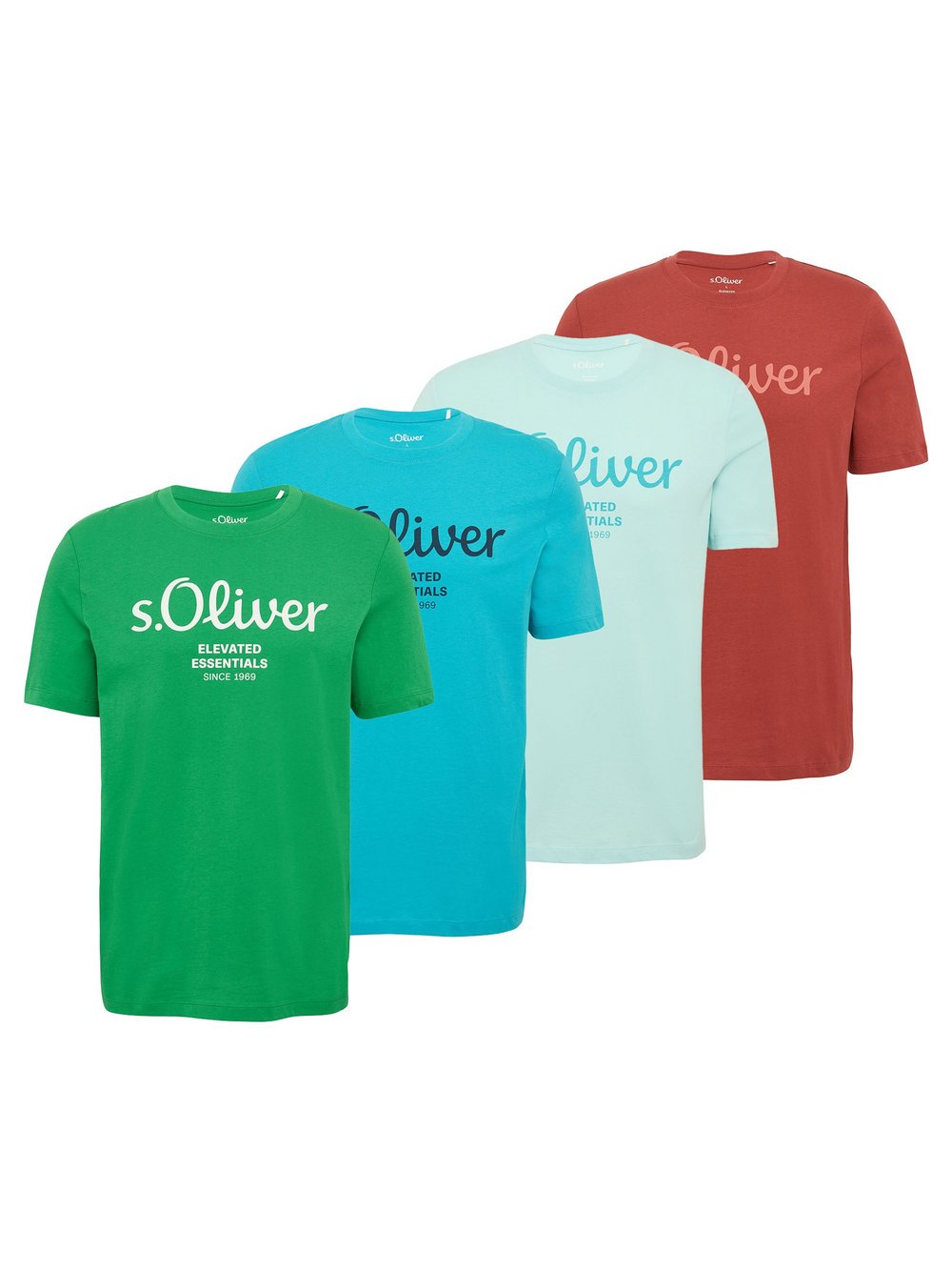 s.Oliver T-Shirt 4er Pack Herren Baumwolle blau, XL