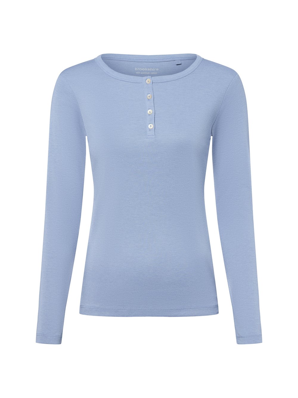 brookshire Langarmshirt Damen Baumwolle blau, M