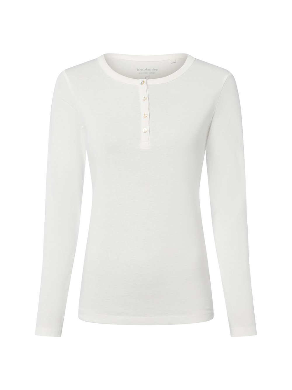 brookshire Langarmshirt Damen Baumwolle weiß, L