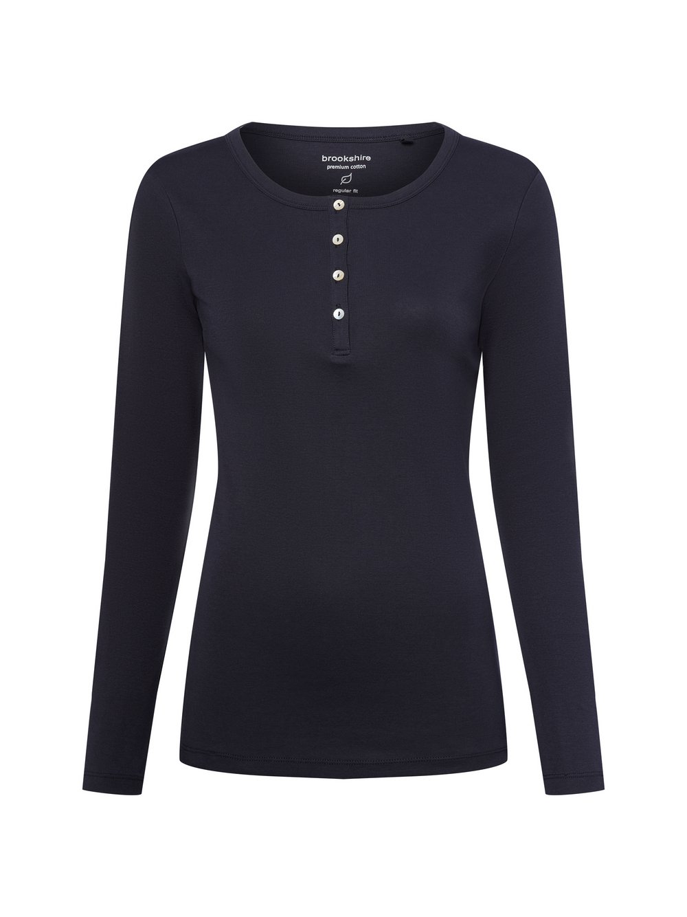 brookshire Langarmshirt Damen Baumwolle blau, S