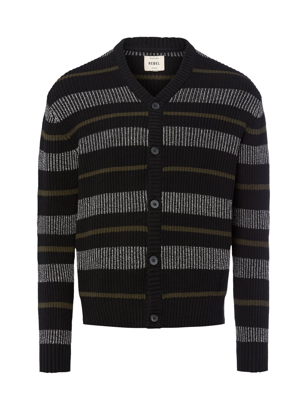 Redefined Rebel Strickjacke Herren Baumwolle mehrfarbig gestreift, M