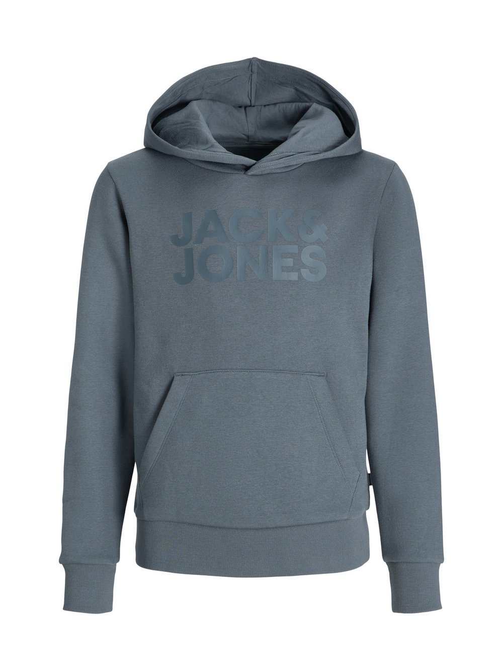 Jack & Jones Junior Kapuzensweatshirt Jungen Baumwolle grau bedruckt, 140