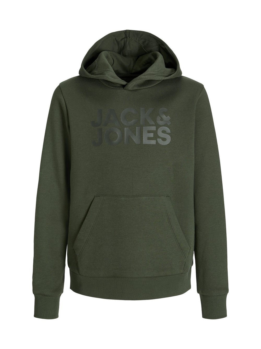 Thumbnail - Jack & Jones Junior Kapuzensweatshirt Jungen Baumwolle grün bedruckt, 152