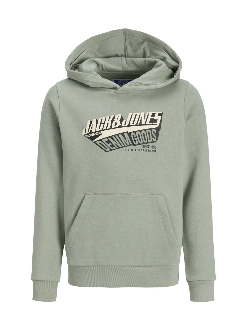 Jack & Jones Junior Kapuzensweatshirt Jungen Baumwolle grün bedruckt, 140