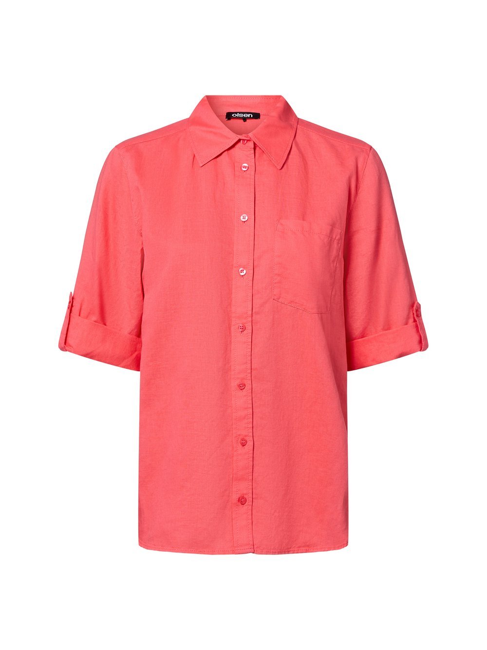 Olsen Bluse mit Leinenanteil Damen Baumwolle mehrfarbig, 42