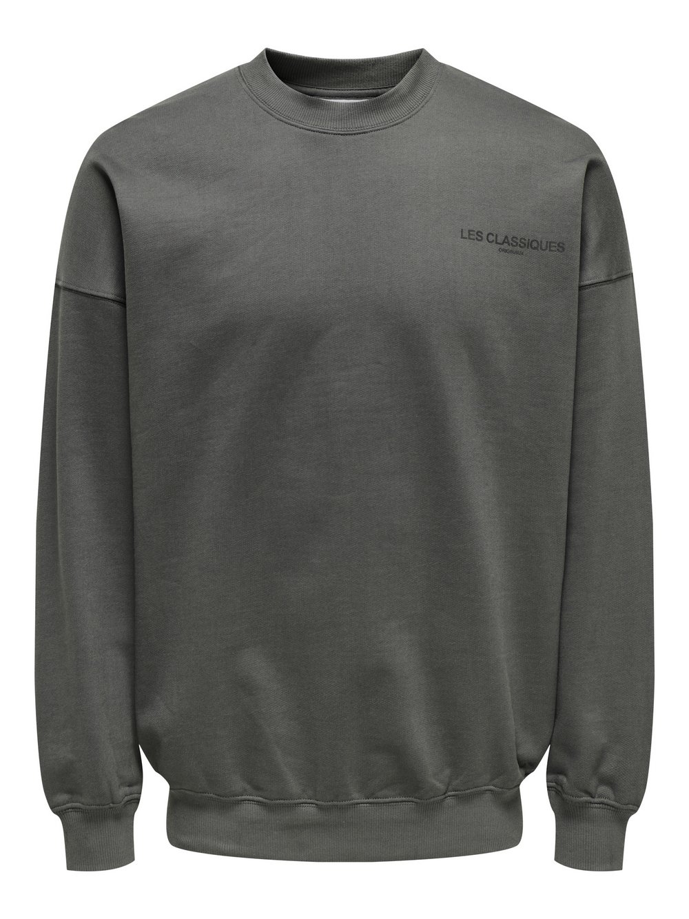 Thumbnail - Only&Sons Pullover Herren Baumwolle grau bedruckt, XL