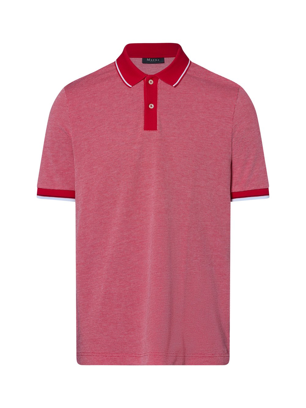 MAERZ Poloshirt Herren Baumwolle rot gemustert, 54
