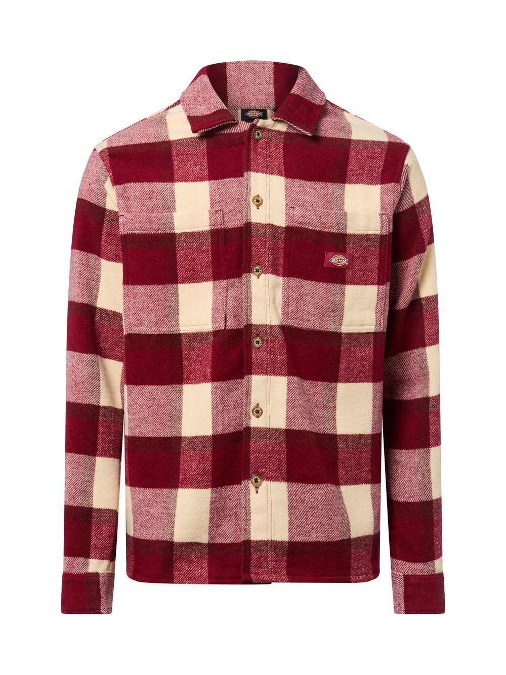 Dickies Flanellhemd mit Woll-Anteil Herren Comfort Fit rot kariert, XL