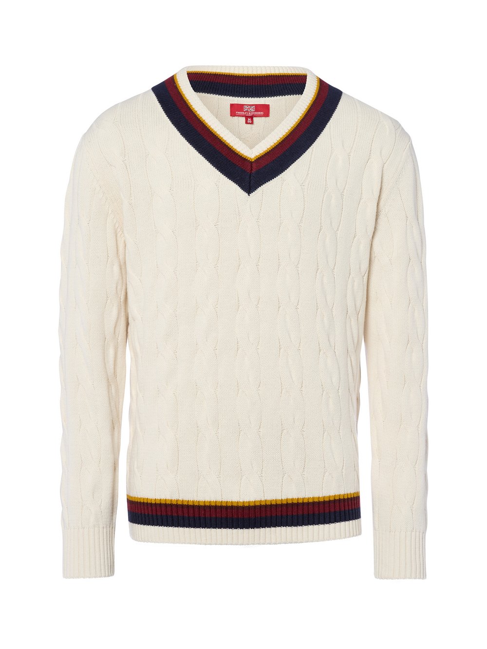 Finshley & Harding London Pullover Herren Baumwolle weiß, M