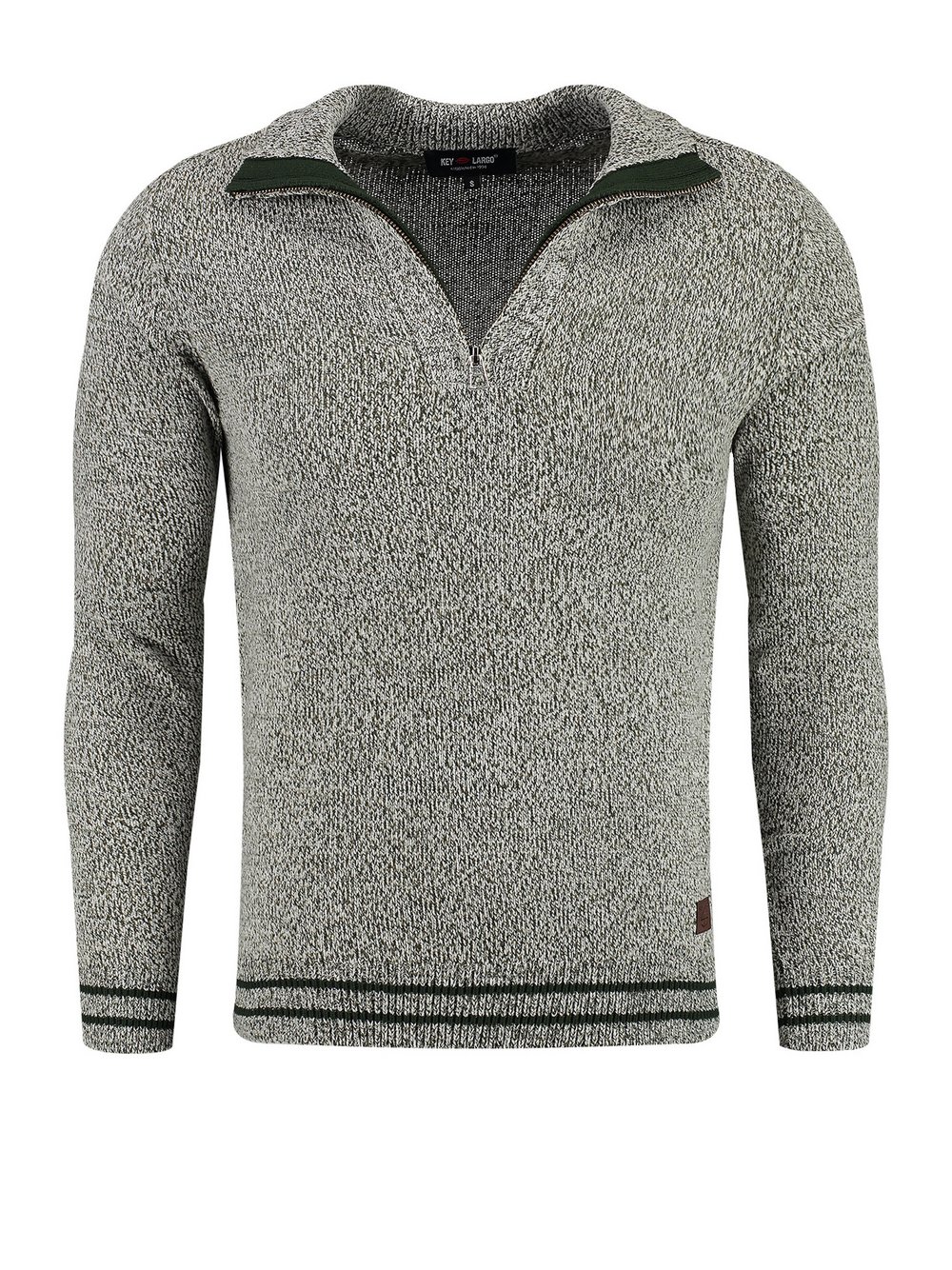 Key Largo Pullover Herren Baumwolle grün meliert, XXXL