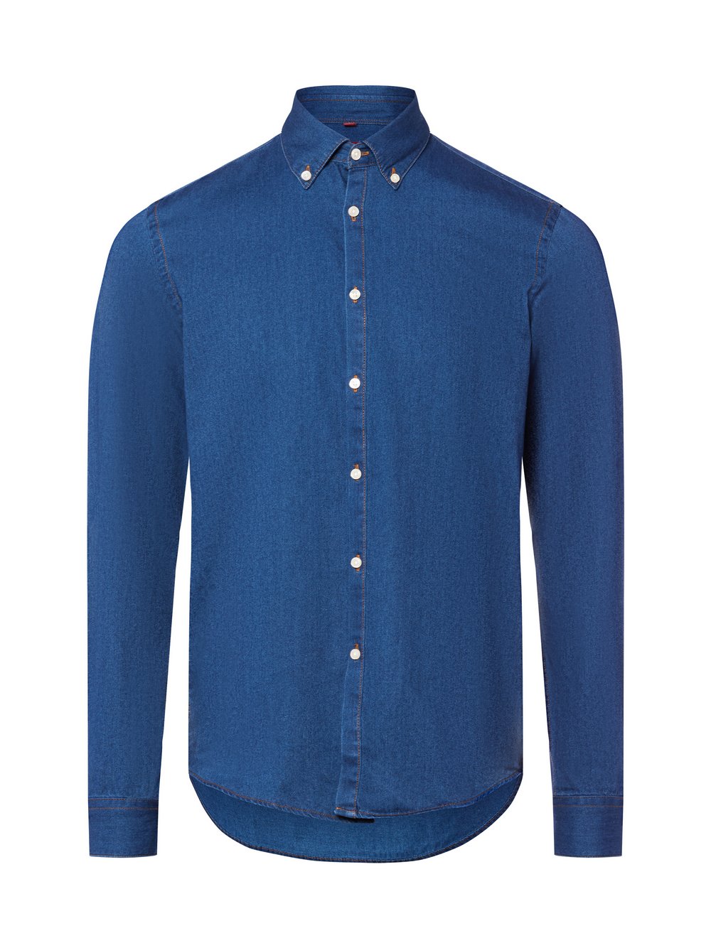 Finshley & Harding London Hemd Herren Regular Fit Baumwolle blau, M