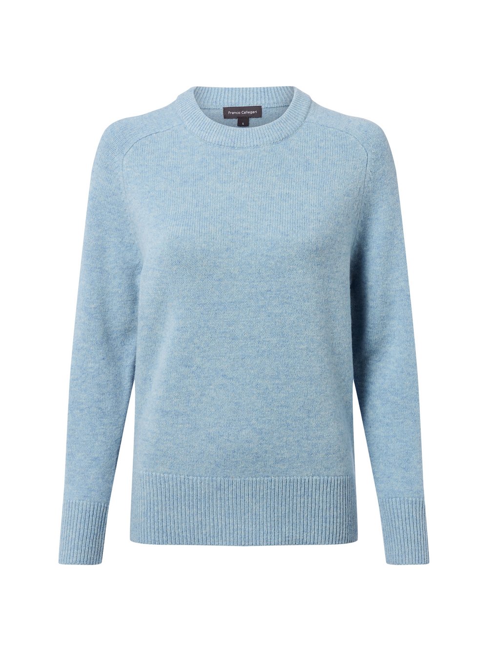 Franco Callegari Strickpullover aus Merino Damen Feinstrick blau meliert, XXL