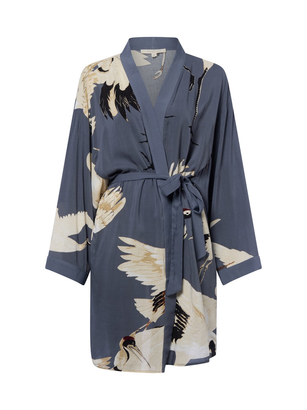Marie Lund Morgenmantel Damen Viskose blau gemustert, S/M