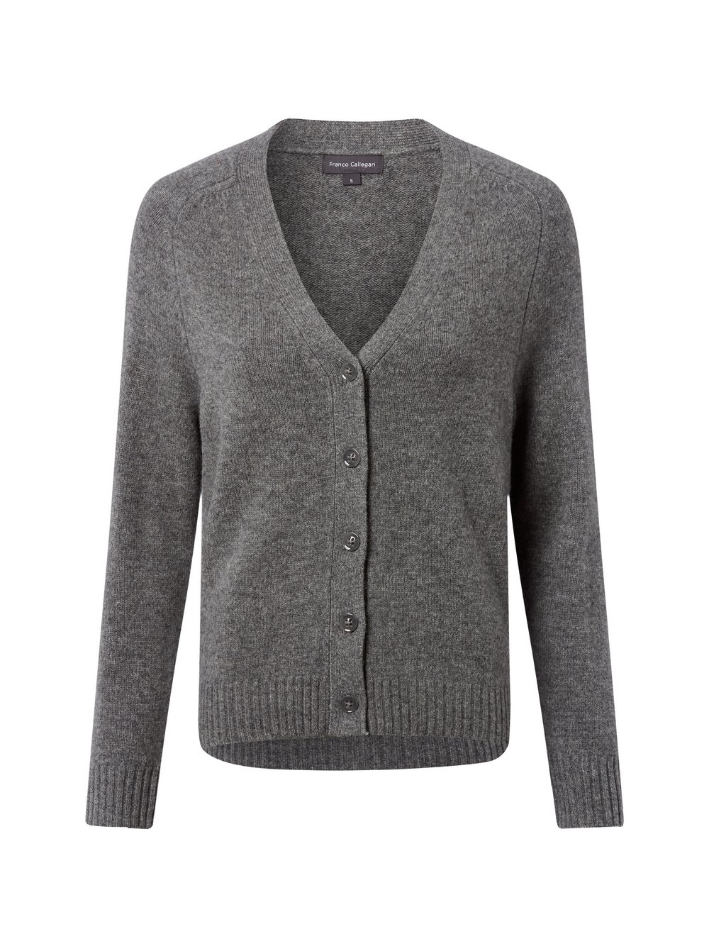 Franco Callegari Strickjacke aus Merino Damen Feinstrick grau meliert, S