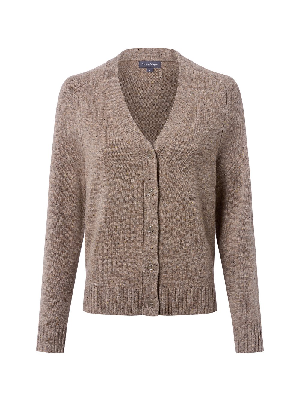 Franco Callegari Strickjacke aus Merino Damen Feinstrick beige, XL