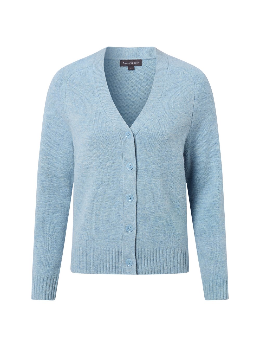Franco Callegari Strickjacke aus Merino Damen Feinstrick blau meliert, S