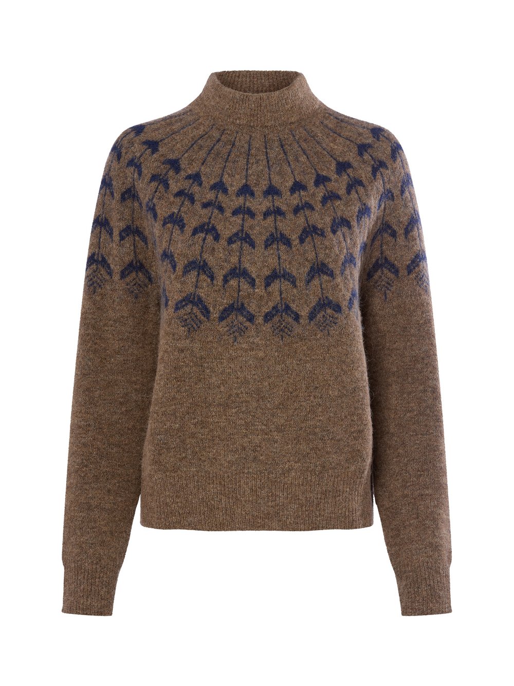 Marie Lund Strickpullover mit Alpaka-Anteil Damen braun meliert, S