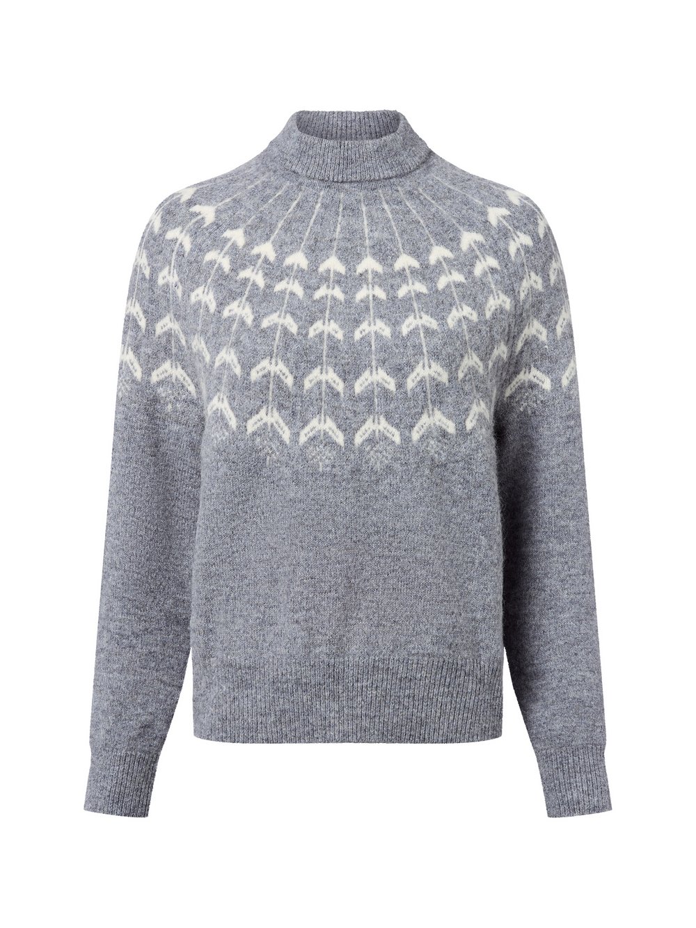 Marie Lund Strickpullover mit Alpaka-Anteil Damen grau meliert, S