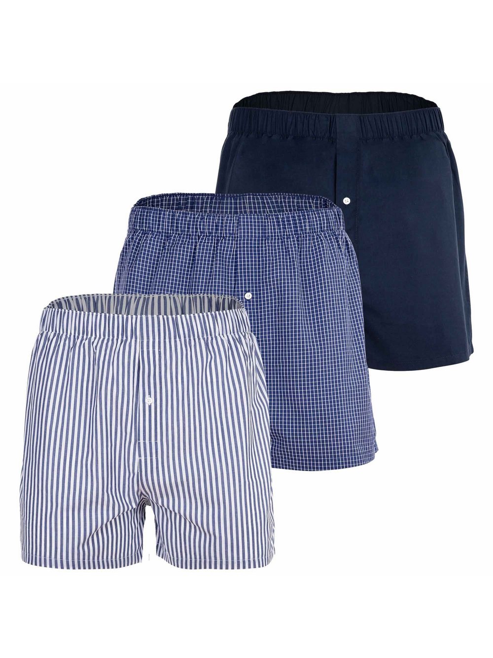 Thumbnail - Lacoste Web-Boxershorts 3er Pack Herren Baumwolle blau gestreift, L