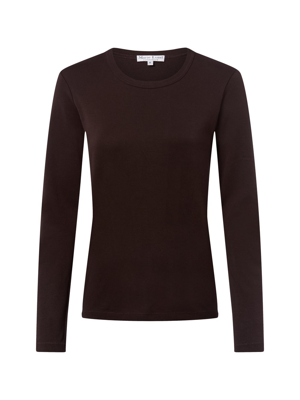 Marie Lund Langarmshirt Damen Baumwolle braun, S