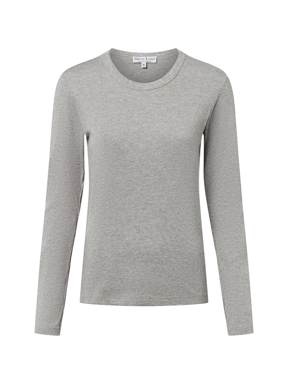 Marie Lund Langarmshirt Damen Baumwolle grau meliert, XXL